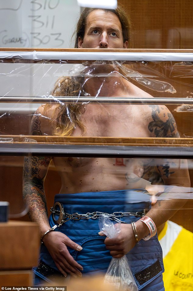 Haskell also made a shirtless appearance while in court on December 8