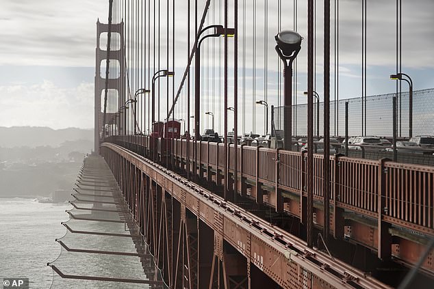 The stainless steel mesh that was placed along both sides of the Golden Gate Bridge.  On Wednesday, city officials announced the completed installation