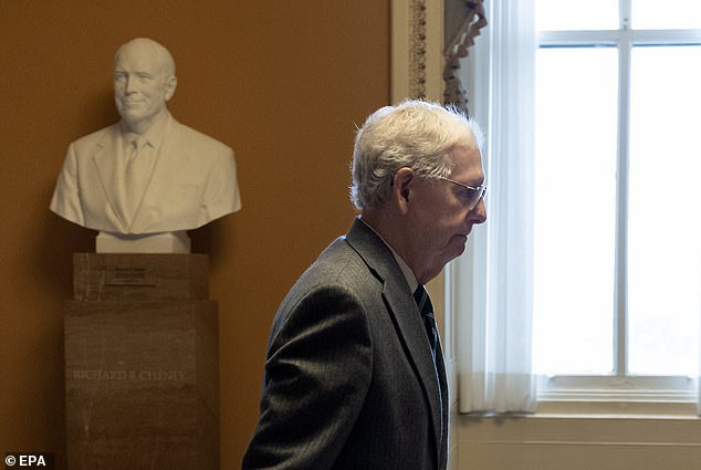 Senate Minority Leader Mitch McConnell has kept his fellow Republican senators in the dark about the pending border security and foreign aid deal he is working on with Senator Chuck Schumer