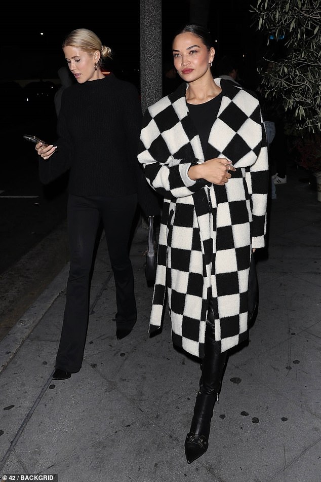 Shanina Shaik, 32, turned heads as she left celebrity hotspot The Fleur Room in West Hollywood on Friday night