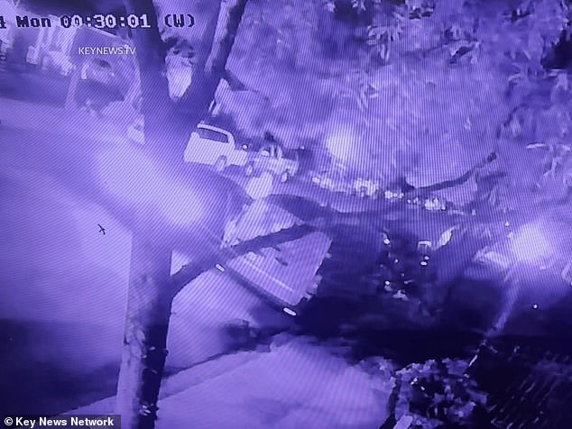 A car is seen pulling up next to a van in a Los Angeles suburb