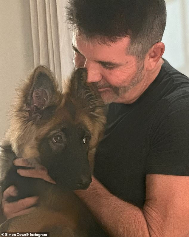 Simon Cowell shares adorable snaps with pooch Pebbles as the