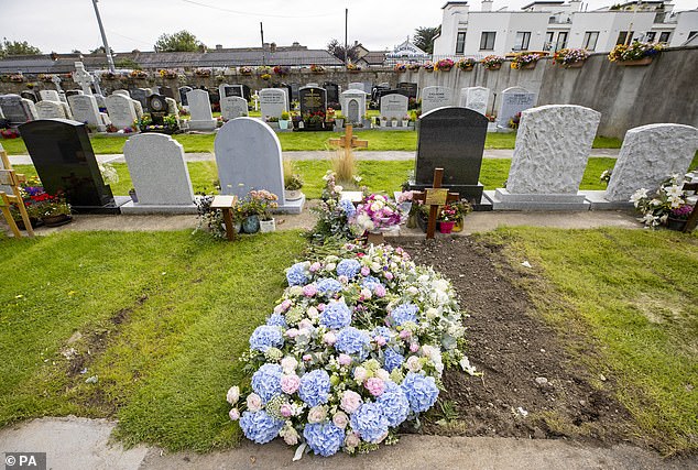 Sinead O'Connor's grave is pictured in Deansgrange Cemetery in Bray, Co Wicklow