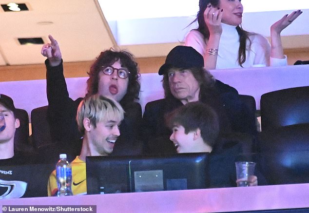 Sir Mick Jagger seemed in good spirits as he watched the New York Knicks beat the Toronto Raptors at Madison Square Garden on Saturday night.