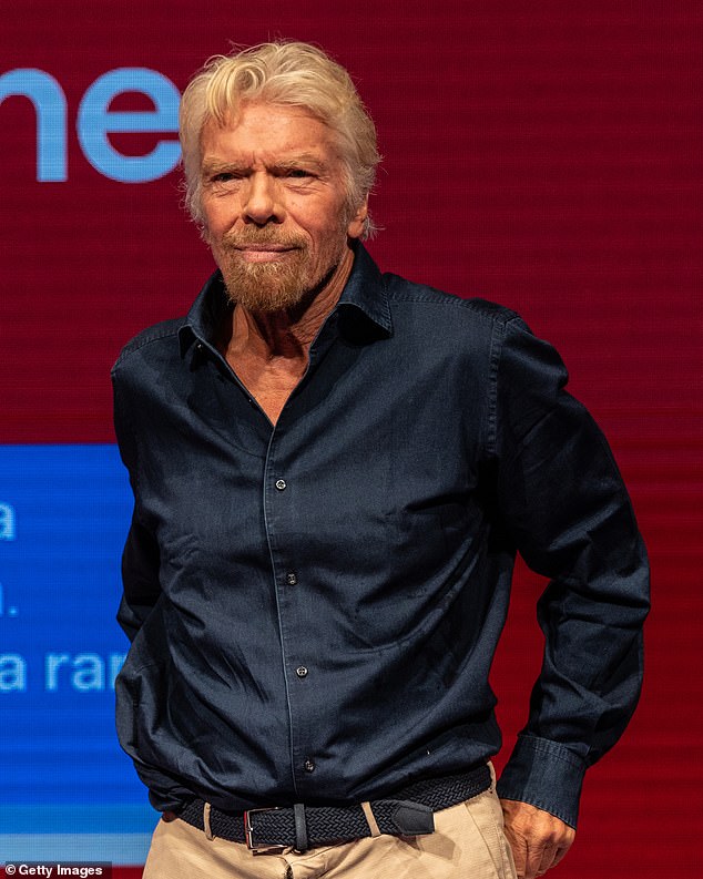 Sir Richard Branson (pictured) has hit back at 'baseless and baseless' claims he was secretly recorded having sex by pedophile financier Jeffrey Epstein