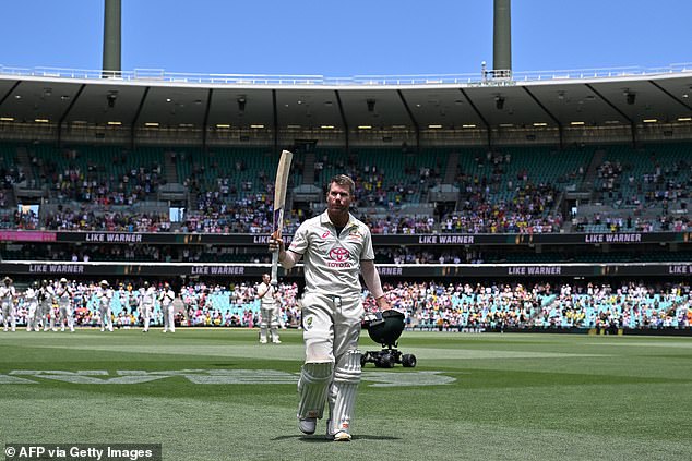 Warner smashed 57 runs off 75 balls before being trapped by Sajid Khan