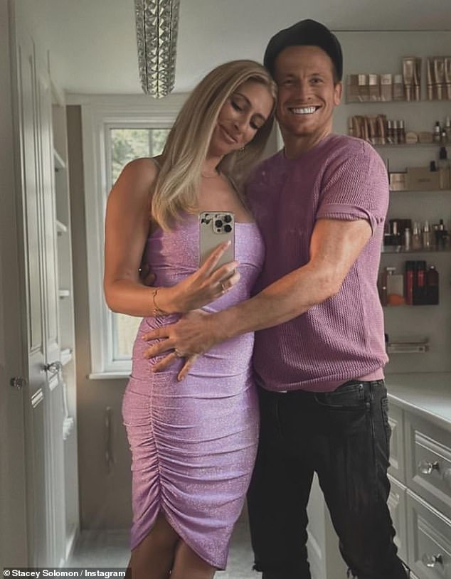 Stacey Solomon, 34, enjoyed a rare child-free night out with her husband Joe Swash, 42, for his birthday on Saturday - after joking that he was making her broody