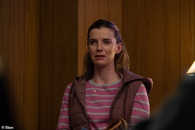 Betty Gilpin stars as Lina, a suburban Indiana housewife who has been in a passionless marriage for ten years.  Pictured