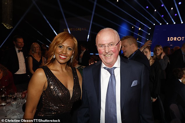 Swedish football manager Sven-Goran "Svennis" Eriksson with his partner Yaniseth Alcides during the Sports Gala 2024 in Friends Arena Sweden Sports Gala