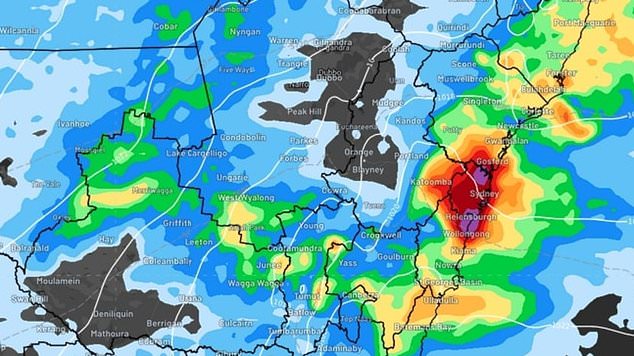 The Sydney, Central Coast and Illawarra regions are forecast to experience heavy rainfall on Monday