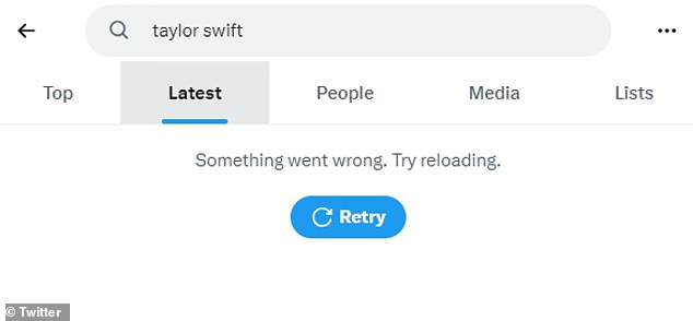 When fans tried to look up the popular songwriter's name on the social media platform on Saturday, all they encountered was an error message