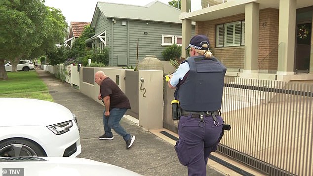 A man was tasered twice by police (pictured) during a dramatic police operation in Tempe, Sydney's west