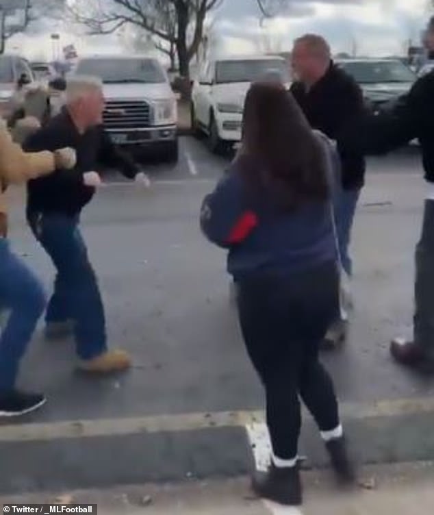 Two men were seen fighting in the Nissan Stadium parking lot during Titans vs Jaguars