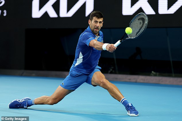 The 28-year-old was in the commentary booth for Novak Djokovic's first-round match