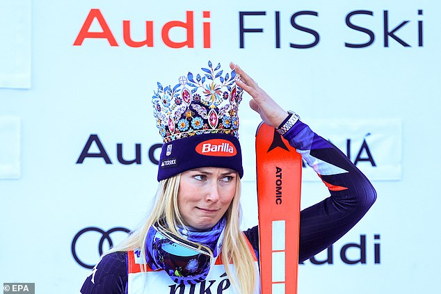 American skier Mikaela Shiffrin is in good spirits after a scary crash during the World Cup