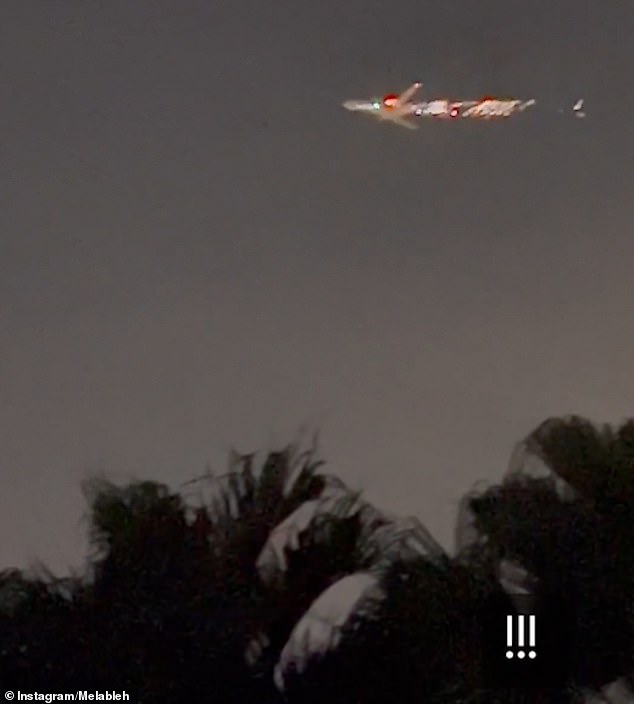 A Miami resident captured the shocking video of flames flying through the air after the plane left the runway