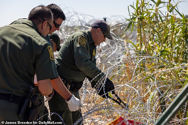 Border Patrol agents have been seen cutting the wire while conducting rescue efforts at the border