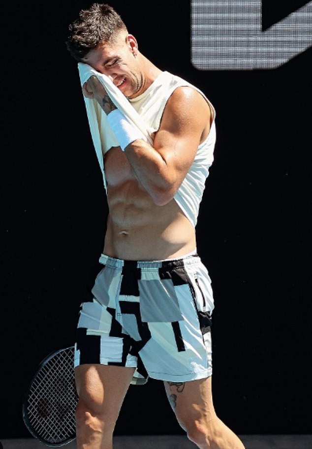 Kokkinakis unleashed a wave of compliments from his Instagram followers when he posted this thirsty shot of his ripped physique before his first match at the Australian Open