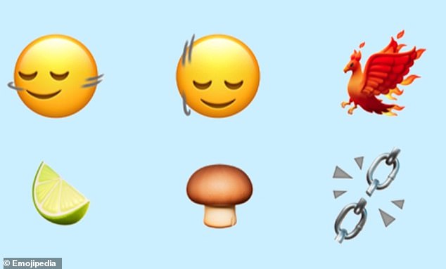 A lime, a shaking head and four gender neural families are among the new emoji available on Apple devices with the latest iOS update.  There is also a phoenix, a brown mushroom and a metal chain being broken and smileys shaking their heads up and down