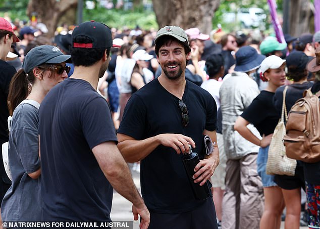 Home and Away star Lincoln Younes (pictured) attended an 'Invasion Day' rally in Sydney on Friday to protest Australia Day celebrations