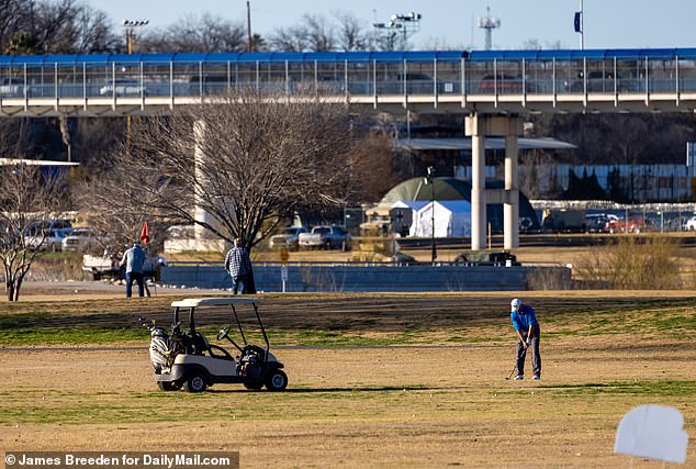 Golfers allowed to enter gated Shelby Park despite standoff between federal Border Patrol agents and Texas state troopers in Eagle Pass, Texas