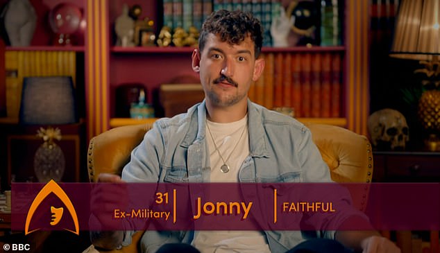 Jonny was the next to be banished from the castle as the Faithful was wrongly suspected on Thursday night's episode of The Traitors