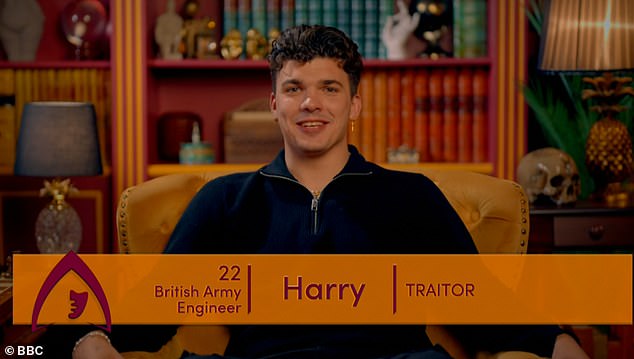 Harry led the elimination of fellow traitor Paul Gorton last week, with even the suspended contestant backing him to win the show