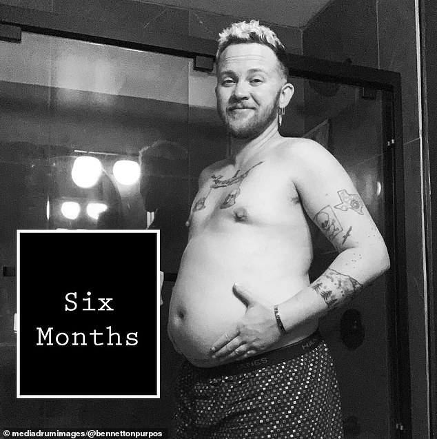 Bennett Kaspar-Williams six months into his pregnancy