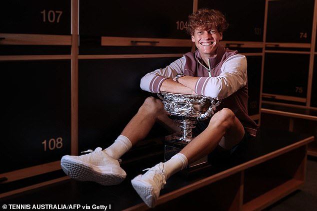 Sinner was photographed after his Australian Open victory wearing a new pair of Nike shoes that he did not wear during the match