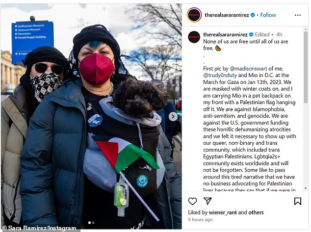 Ramirez posted a photo of himself at a Jan. 13 protest in DC on Tuesday