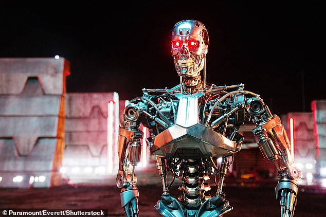 From The Terminator (pictured) to I, Robot: killer robots have been a staple of science fiction blockbusters for years.  But scientists say the nightmares of AI overtaking humanity may be further away than we thought