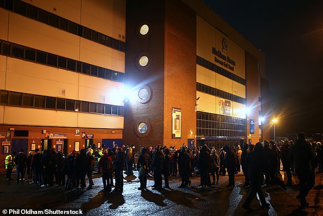 Thousands of Wrexham fans only entered Ewood Park after kick-off on Monday evening