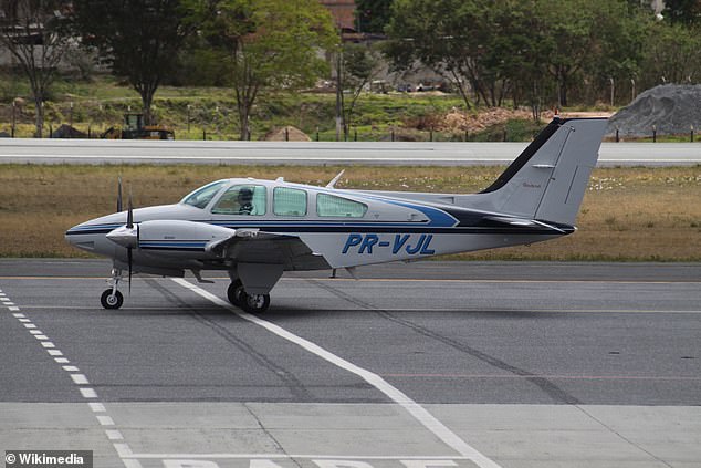 Three people aboard a twin-engine Beechcraft Baron 55 were killed in a crash near Greenfield, Massachusetts, around 12:30 a.m. Sunday.  A generic Beechcraft Baron 55 pictured