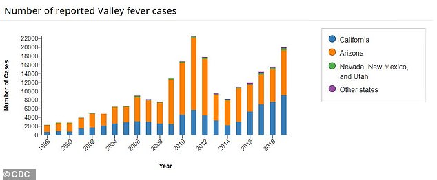 The infection was named Valley Fever because 97 percent of cases occur in Arizona and California