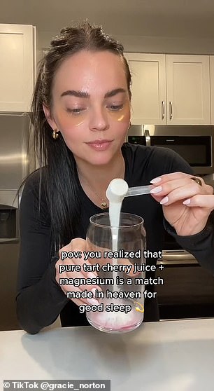 Los Angeles-based Gracie Norton posted her step-by-step guide on TikTok to help her fellow insomniacs prepare the unusual concoction