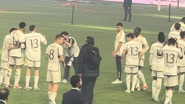 Toni Kroos was pictured without wearing a Real Madrid shirt with an Arabic inscription after their Spanish Super Cup victory over Barcelona