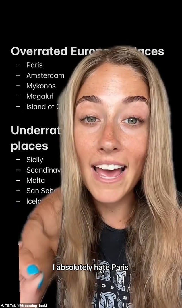 Jacki, who posts under the name @jetsetting_jacki, regularly makes videos for her 23,000 followers, with travel tips for different locations