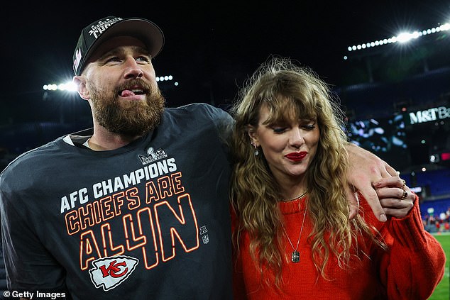 Travis Kelce will be in Las Vegas on Sunday, while Taylor Swift will be at the Grammys in LA