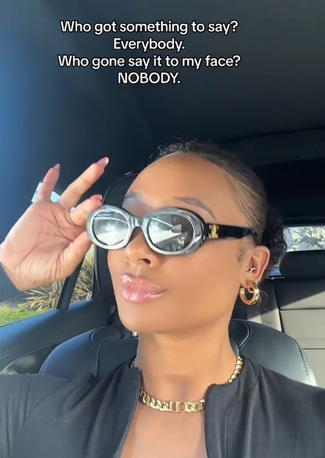 Nicole lip-synced over a soundbite of Drake telling his opponents they made him 