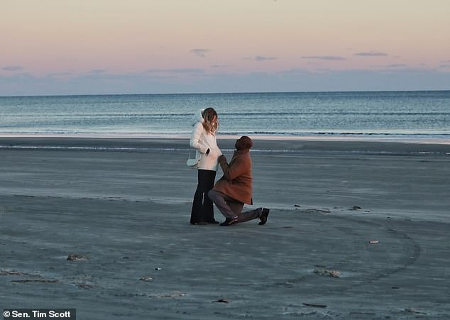 Scott, 58, proposed to 47-year-old Mindy Noce on Saturday in South Carolina