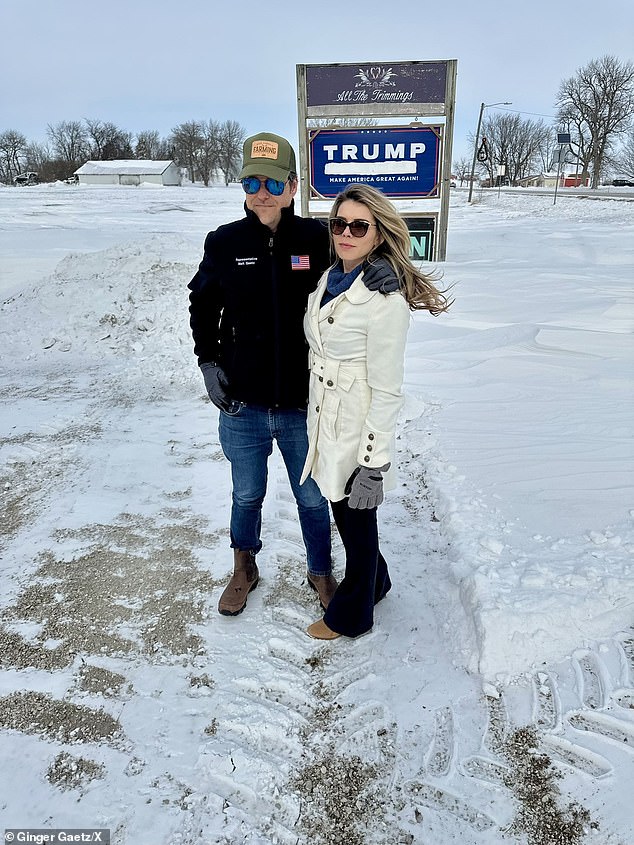 “This guy from Florida is freezing his ass out here,” said GOP Rep. Matt Gaetz, who traveled with his wife Ginger in support of Donald Trump.