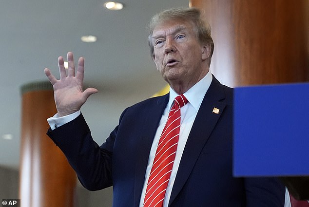 Republican presidential candidate Donald Trump says there is nothing wrong with his hand speech after meeting with members of the International Brotherhood of Teamsters at their headquarters in Washington, Wednesday, January 31, 2024