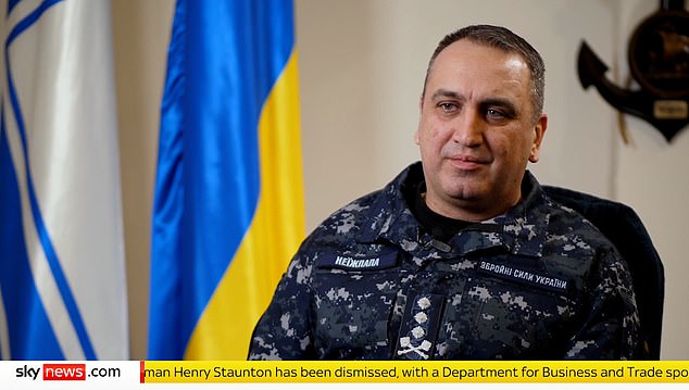 The head of the Ukrainian Navy, Vice Admiral Oleksiy Neizhpapa (pictured), suggested that his sailors could take over two warships from the Royal Navy, which are at risk of early retirement due to a shortage of personnel within the British military departments.