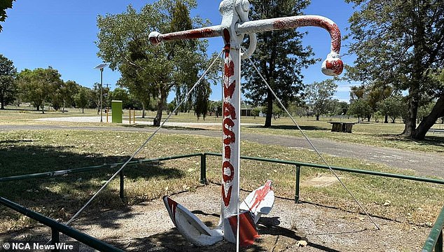 Oxley's Anchor in Tamworth was scrawled with paint overnight, with photos on Facebook capturing the extent of the graffiti