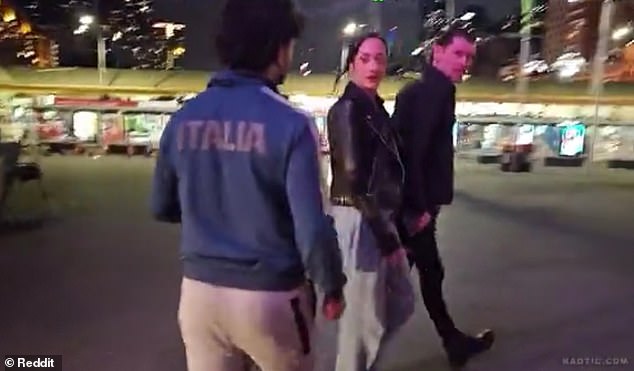 Izanal approached a well-dressed couple in Melbourne's Federation Square and asked the woman if she was single