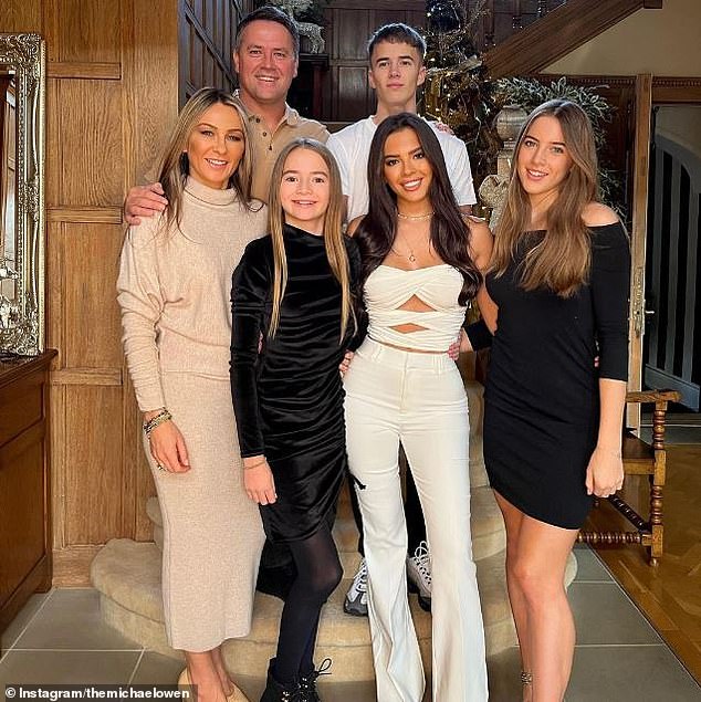 Michael Owen's close-knit family includes son James (top right), 29-year-old wife Louise (bottom left) and daughters Jessica, Gemma and Emily (left to right)