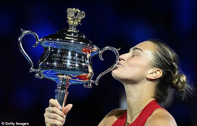 Aryna Sabalenka won the Australian Open title for the second time in a row on Saturday evening