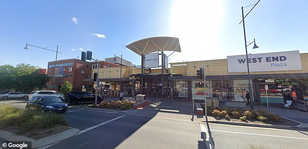 A 35-year-old man has been stabbed outside a Kmart at the West End Plaza in Albury, along the NSW-Victoria border (pictured), and taken to hospital for treatment