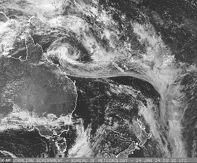 Pictured is a satellite image of Cyclone Kirrily from the Japan Meteorological Agency