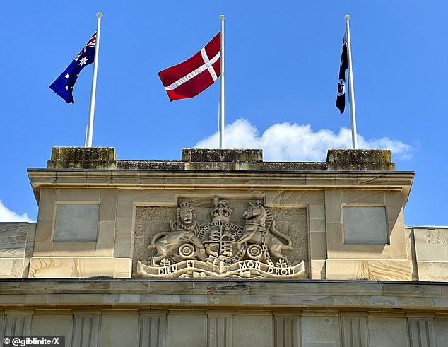 Tasmanian Parliament accused of 'disrespect' after Aboriginal flag was replaced with Danish flag (pictured)